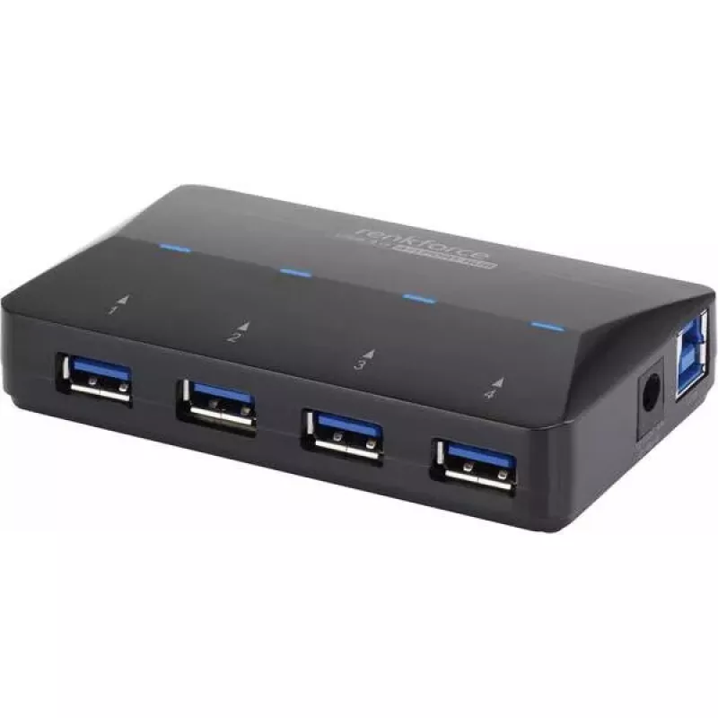 USB-keskitin Renkforce RF-3806031 USB 3.2 Gen 1 Type-B musta