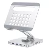Techly 8-in-1 USB-C-keskitin telakointiasema tablettiteline