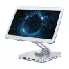 Techly 8-in-1 USB-C-keskitin telakointiasema tablettiteline