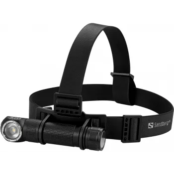 Sandberg Stirnlampe 1000 Pro -otsalamppu, musta, alumiini, IP66, LED, 25 lm