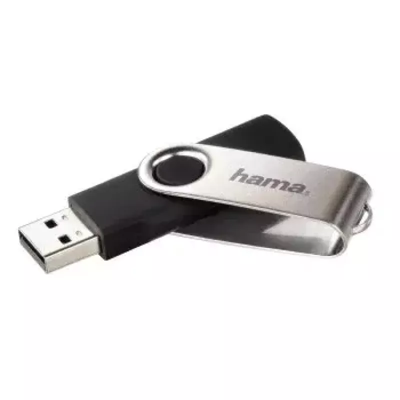 Hama Rotate 128GB USB 2.0 USB-muistitikku USB Type-A musta, hopea