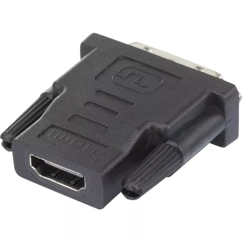 Renkforce 1404076 HDMI-DVI-adapteri, HDMI-naaras – DVI-D-uros 24+1-napainen, musta