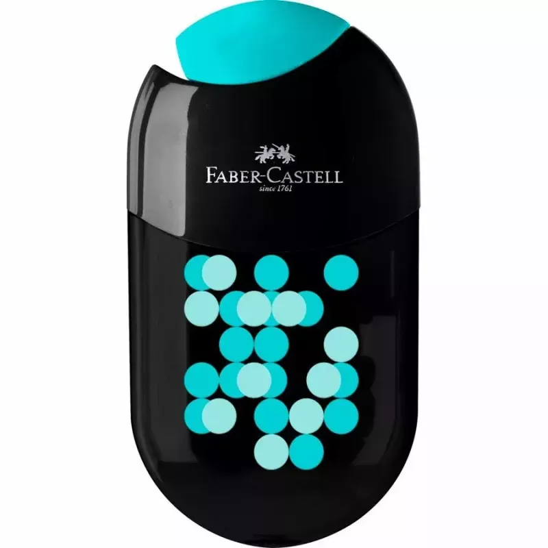 Faber-Castell 183535 Two Tone kaksinkertainen kynänteroitin säiliöllä, 18 kpl:n esillepano