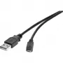 USB-kaapeli Renkforce RF-4463076 0,3 m USB-A - Micro-USB-B musta