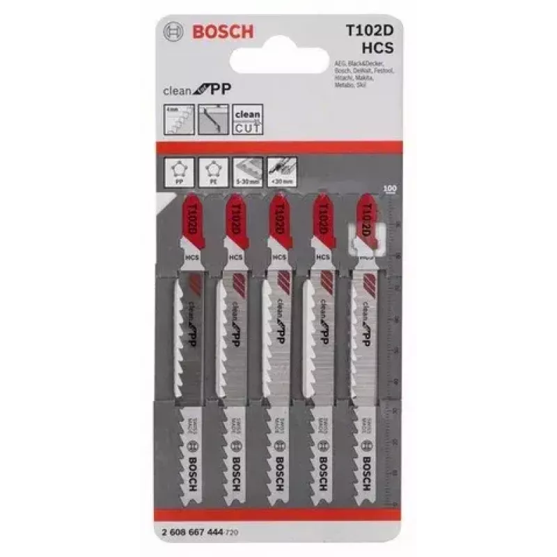 Pistosahanterä Bosch T 102 D muoviprofiili 4 mm hammasväli