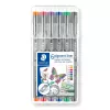 Staedtler Pigment Liner 308 kuitukärkikynä, 0,5 mm, 6 kynän kotelo