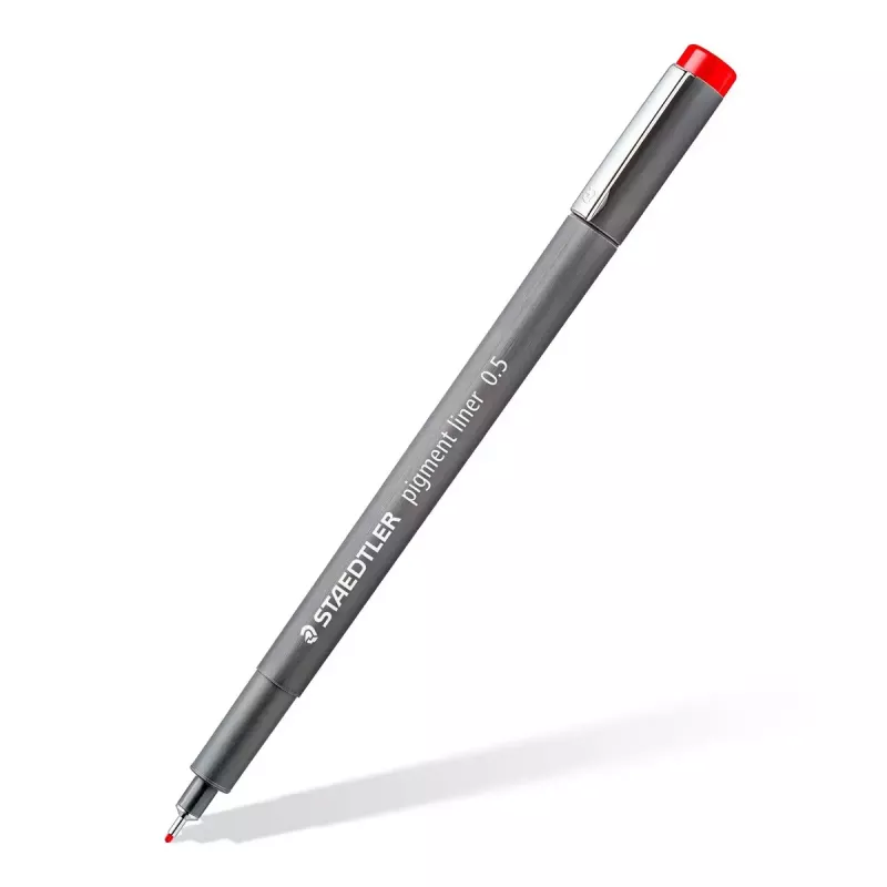 Staedtler Pigment Liner 308 kuitukärkikynä, 0,5 mm, 6 kynän kotelo