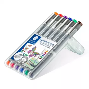 Staedtler Pigment Liner 308 fineliner, 0,5 mm, 6 kpl:n kotelo