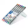 Staedtler Pigment Liner 308 kuitukärkikynä, 0,5 mm, 6 kynän kotelo