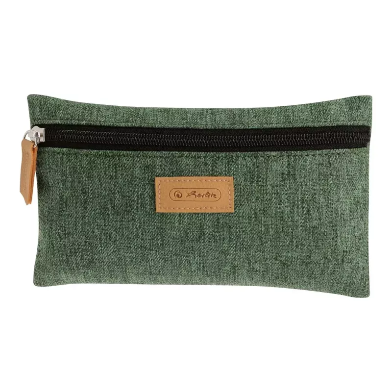 Pehmeä penaali Herlitz GREENline polyesteri vihreä harmaa 210x15x123 mm