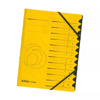 Herlitz easyorga lajittelukansio A4, 12 lokeroa, keltainen