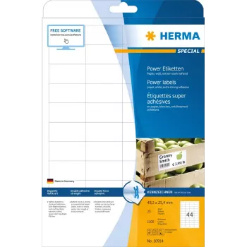 HERMA-tarrat A4 48,3x25,4 mm valkoinen erittäin luja kiinnitys 1100 kpl