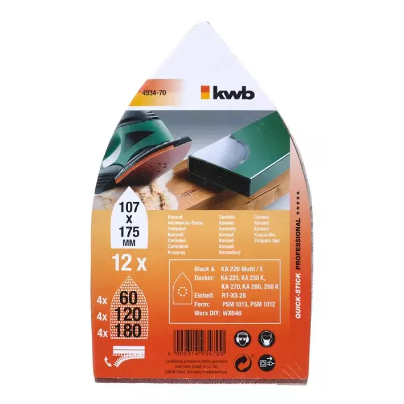 Hiomapaperi KWB 493470 12 kpl