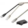 Goobay 95286 TAE-sovitinkaapeli, 2x RJ45 - RJ45 (8P8C) / TAE-F, 3 m, musta/harmaa