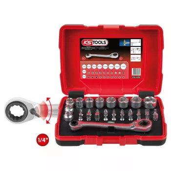 Hylsyavainsarja KS Tools 918.3050 31 päätä kromi-vanadiiniterästä