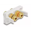 Delock Easy 45 Snap-in-moduuli, 2 x Binding Post, punainen/musta värirengas, valkoinen RAL 9003 (81397)