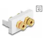 Delock Easy 45 Snap-in-moduuli, 2 x Binding Post, punainen/musta värirengas, valkoinen RAL 9003 (81397)