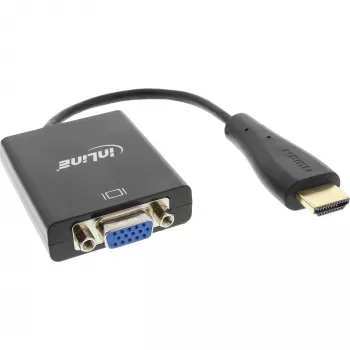InLine muunnin HDMI–VGA audiotulolla HDMI-lähtö VGA ja stereoääni
