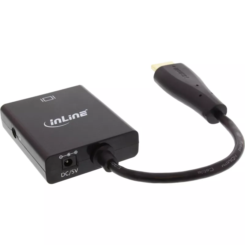 InLine muunnin HDMI–VGA audiotulolla HDMI-lähtö VGA ja stereoääni
