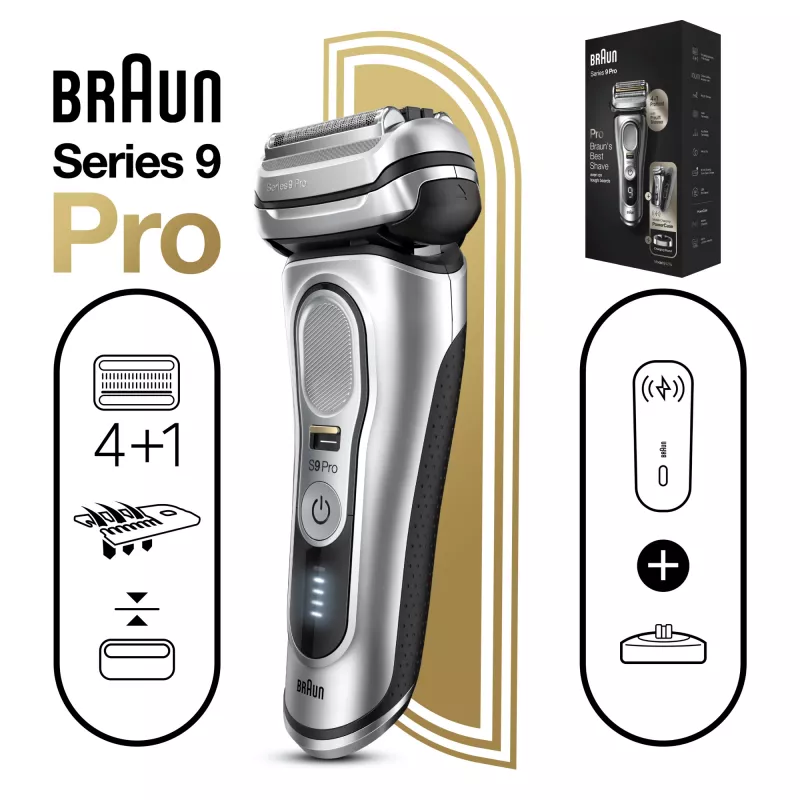Braun Series 9 Pro 81744531 miesten parranajokone kalvoparranajokone trimmeri hopea