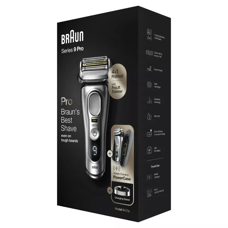 Braun Series 9 Pro 81744531 miesten parranajokone kalvoparranajokone trimmeri hopea