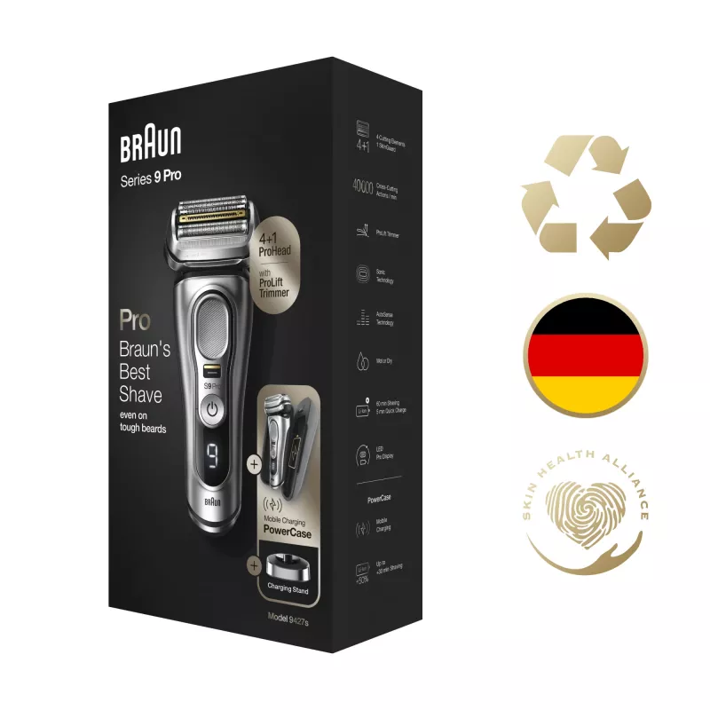 Braun Series 9 Pro 81744531 miesten parranajokone kalvoparranajokone trimmeri hopea