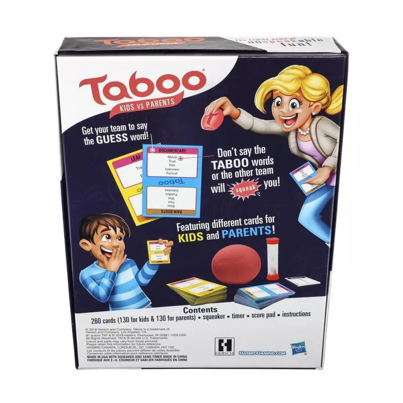 Hasbro Taboo Kids vs. Parents, 8 v, perhepeli