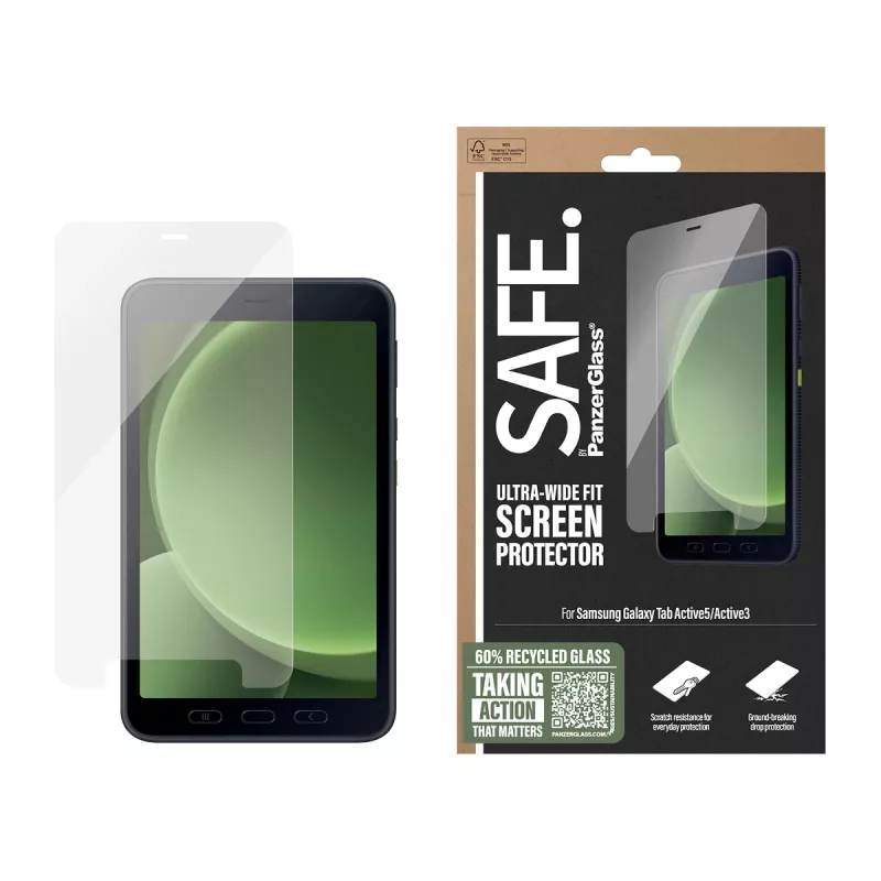 PanzerGlass SAFE. by ® näytönsuoja Samsung Galaxy Tab Active5 | Active3 | Ultra-Wide Fit