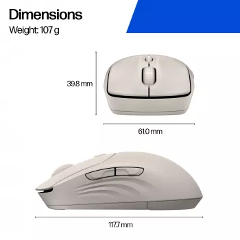 HP 400 Quiet -langaton hiiri musta — molempikätinen, RF & Bluetooth, 6000 DPI, 5 painiketta