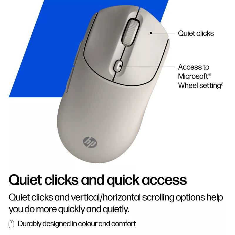 HP 400 Quiet -langaton hiiri musta — molempikätinen, RF & Bluetooth, 6000 DPI, 5 painiketta