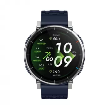 Älykello Amazfit W2558GL2N — 1,32 tuuman (3,35 cm) AMOLED 466×466 px, GPS, 365 mAh, silikoniranneke (sininen)