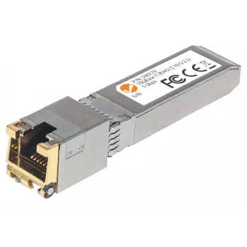 Intellinet lähetin-vastaanotinmoduuli, 10 gigabitin kupari SFP+, 10GBase-T (RJ45) -portti, 30 m, tiedonsiirtonopeus jopa 10 Gbit/s Cat6a-kaapeloinnilla, Ethernet, kuitu, MSA-yhteensopiva, vastaa Cisco MA-SFP-10G-T, kolmen vuoden takuu