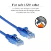 ACT sininen 10 metrin LSZH U/UTP CAT6 Datacenter Slimline -patchkaapeli ilman lukituskielekkeitä RJ45-liittimillä