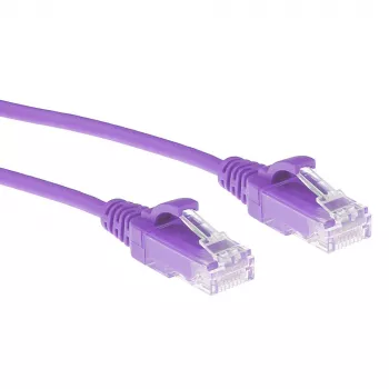 ACT violetti 0,25 metrin LSZH U/UTP CAT6 datakeskuksen Slimline-patchkaapeli snagless RJ45-liittimillä
