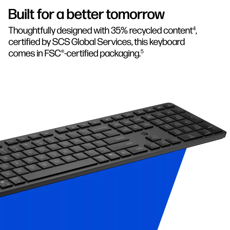 HP 490K Multi-Device Dual-Mode -näppäimistö, täysikokoinen (100 %), langaton, USB + Bluetooth, QWERTY, musta