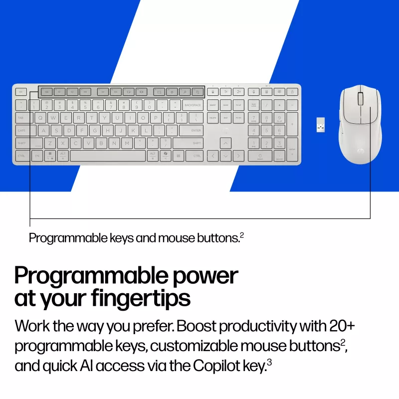 HP 490C Multi-Device Dual-Mode -näppäimistö- ja hiiriyhdistelmä, QWERTY