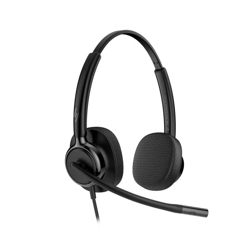 Johdollinen stereo-headset HP Poly Mission 425 USB — Bulk, paino 132 g