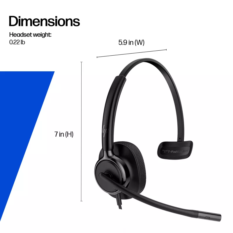 Johdollinen stereo-headset HP Poly Mission 425 USB — Bulk, paino 132 g