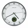 Seinä-/pöytäkello Unilux 400094592 — kvartsi, pyöreä metallinhohtoinen hopea, Ø 30 cm, paristo AA/AAA