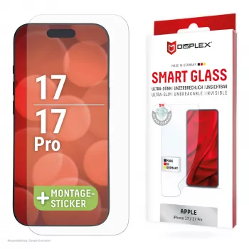 DISPLEX Smart Glass (9H) Apple iPhone 17/17 Pro, asennustarra, särkymätön