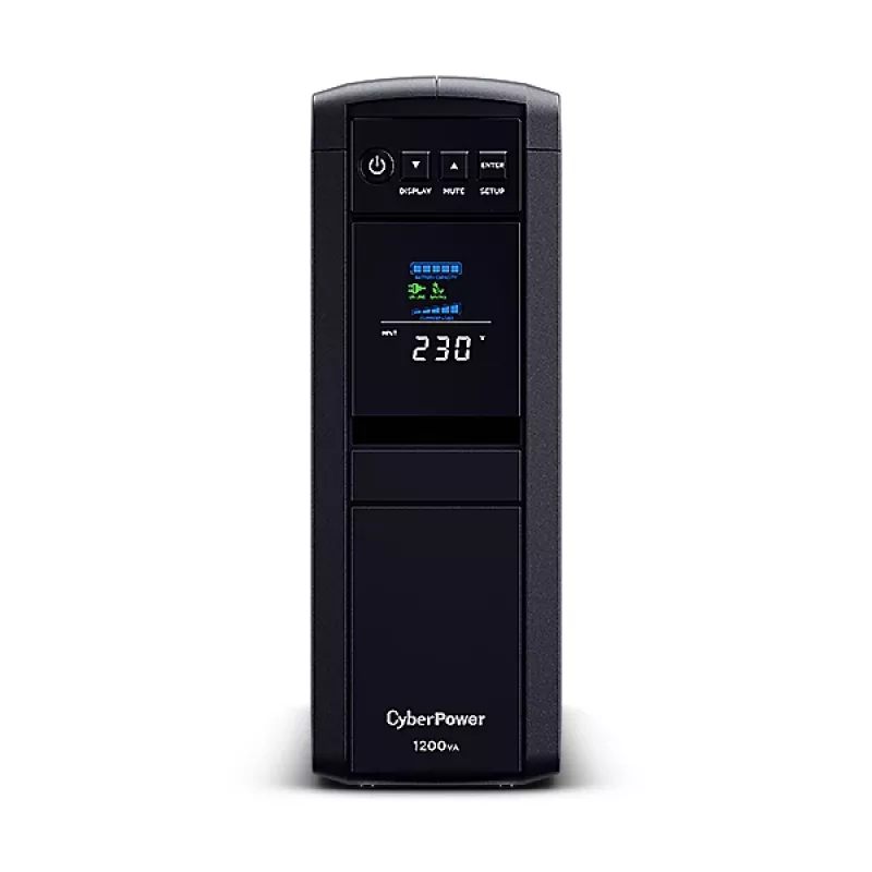 CyberPower CP1200EIPFCLCD keskeytymätön virransyöttö (UPS) Line-Interactive 1,2 kVA 720 W 6 AC-lähtöä
