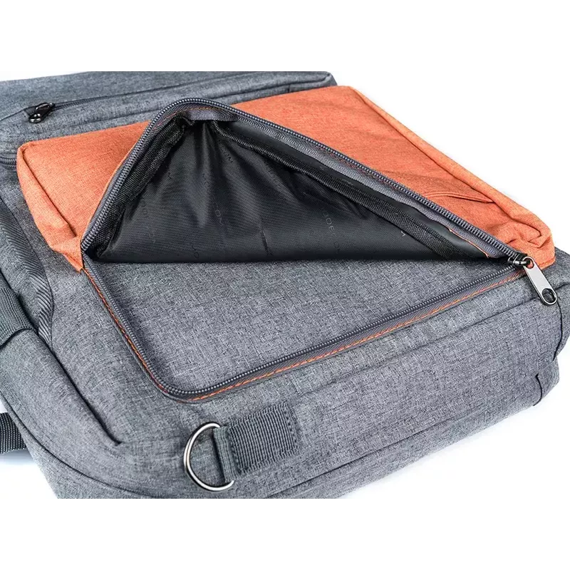 MODECOM RENO -messengerlaukku 15,6 tuuman (39,6 cm) kannettaville, nylon, harmaa/oranssi