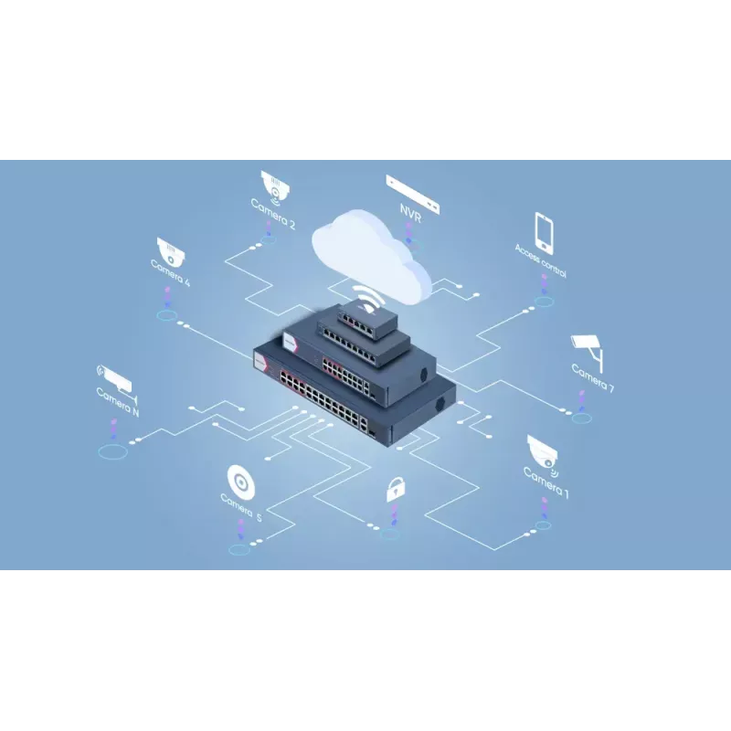 Hallittava kytkin Hikvision DS-3E1106P-EI 4 porttia Fast Ethernet PoE