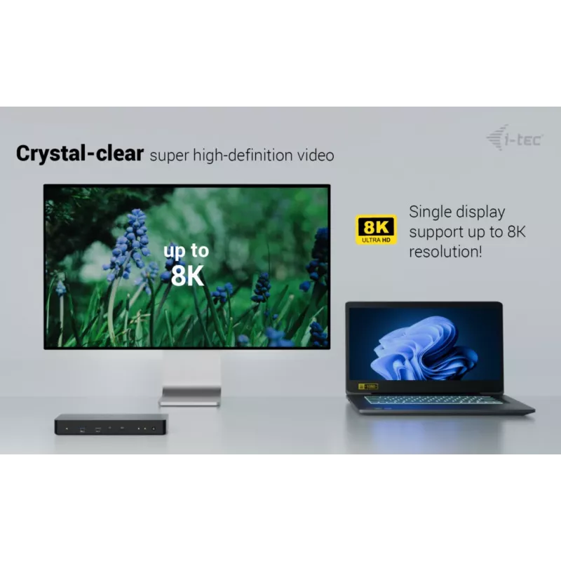 i-tec Thunderbolt 4 Intelligent Dual Display -telakointiasema + Power Delivery 90 W