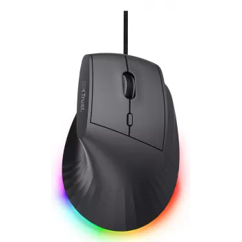 TRUST GXT 145 Rexxa -pelihiiri, oikeakätisille, USB Type-A, 12 800 DPI, johdollinen, RGB-rulla, musta
