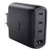 TRUST Maxo 65W AC-pikalaturi sisäkäyttöön, 3× USB-C, max. 20V, 2 m kaapeli, musta