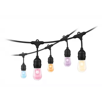 WiZ String Lights, älykäs valosarja, Wi-Fi/Bluetooth, musta, Wi-Fi 4 (802.11n), 802.11b, 802.11g, LED, muovi