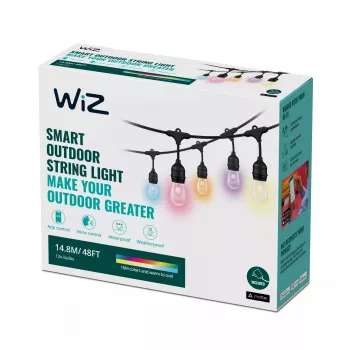 WiZ String Lights, älykäs valosarja, Wi-Fi/Bluetooth, musta, Wi-Fi 4 (802.11n), 802.11b, 802.11g, LED, muovi
