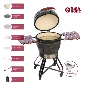 Kamado Pro 22 tuuman grilli TARGUS koko M tummanharmaa
