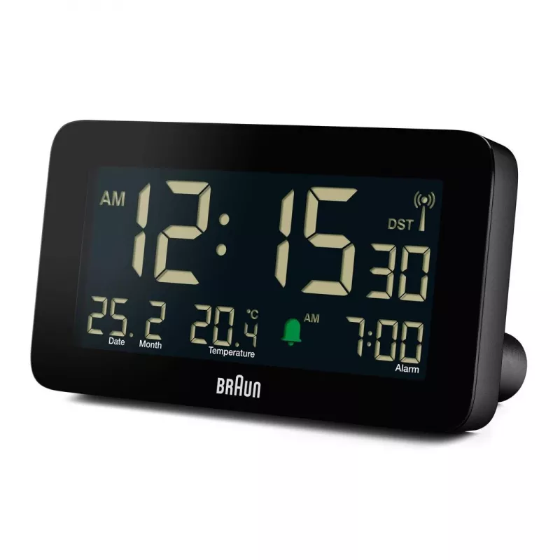 Digitaalinen herätyskello Braun BC10B-DCF musta LCD paristo AA